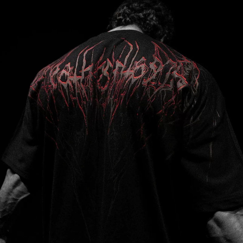 Breathedivinity Demon Series American Trendy Brand Dark Style Bd Loose Cotton Short-Sleeved T-Shirt