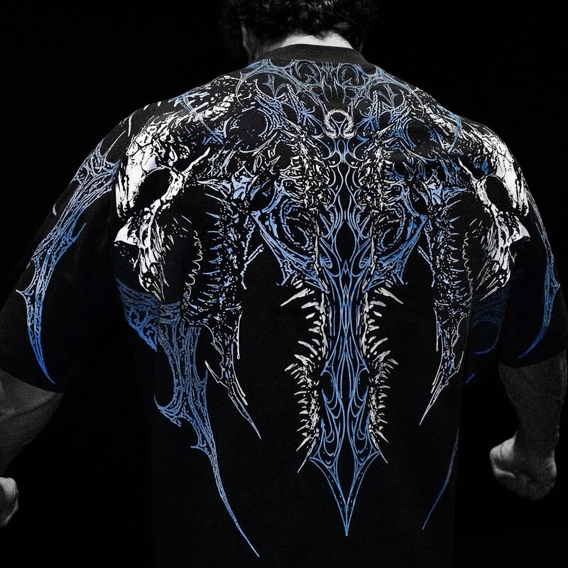 Super Cool Breathedivinity Gothic Style Loose Casual Sports Short-Sleeved Pure Cotton T-Shirt, Same Style for Men and Women
