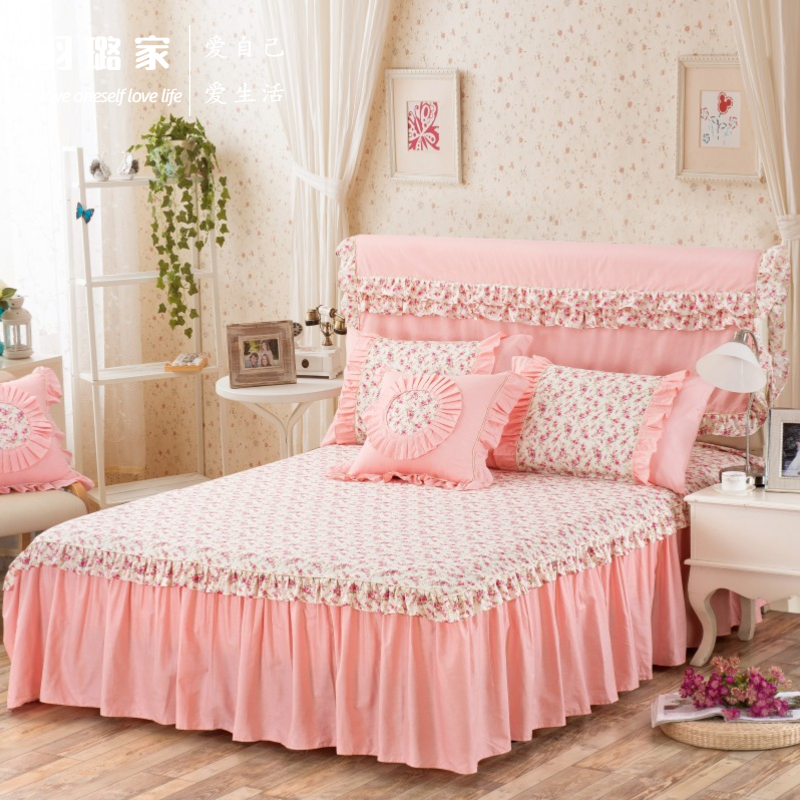 Korean version thickened cotton padded bed cover 2020 new bed skirt 1 5 ruffle single piece cotton 1 8 meters bed cover