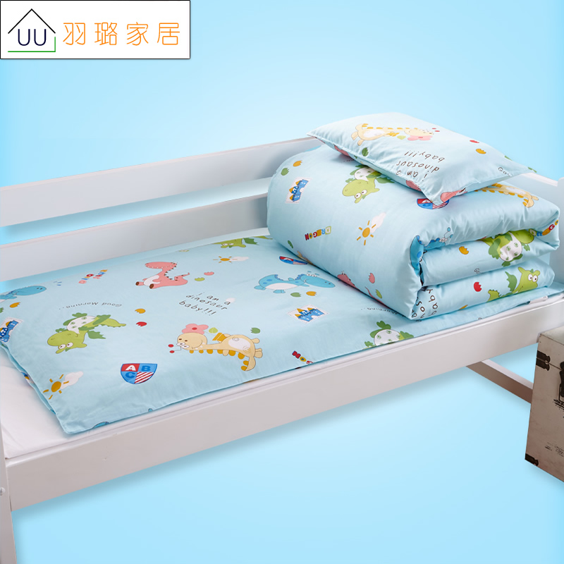 Kindergarten special quilt three-piece set of six-piece cotton core mattress cotton baby baby bed supplies