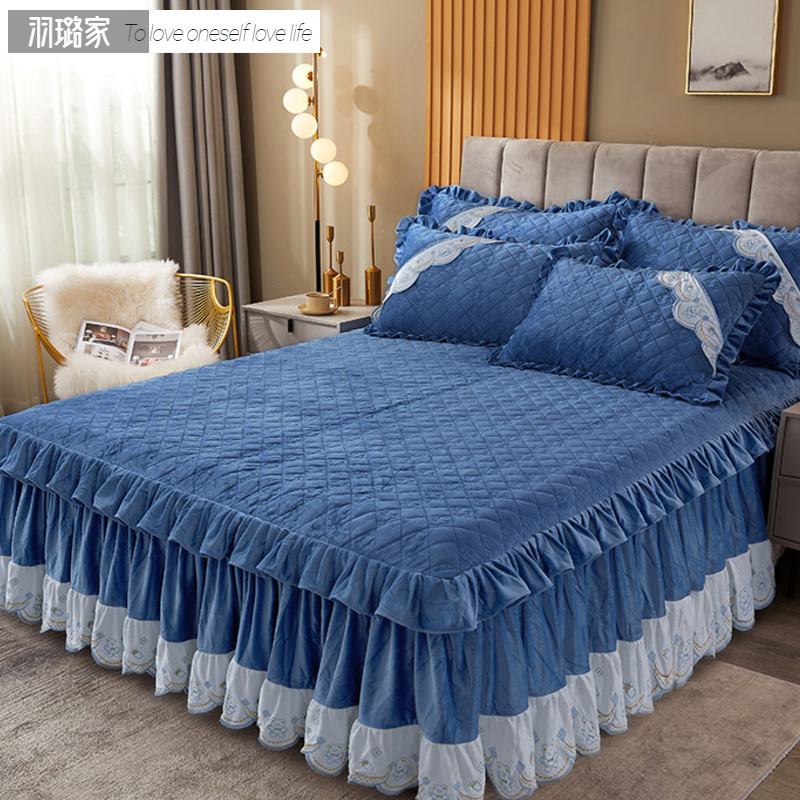 European-style cotton-kept coral crystal flux lace thickening bedsSingle piece Simmons bed bed