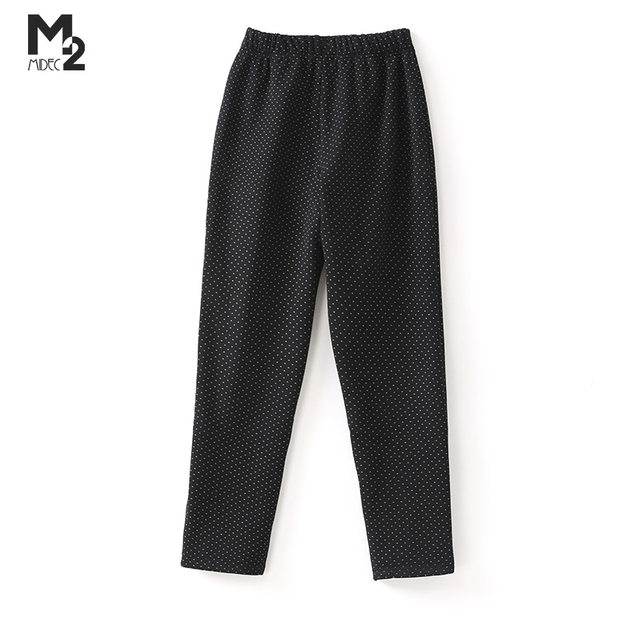 M2 ຍີ່ຫໍ້ສ່ວນຫຼຸດຂອງແມ່ຍິງ pencil pants ແມ່ຍິງພາກຮຽນ spring ແລະດູໃບໄມ້ລົ່ນ stretch plaid trousers ແບບຕາເວັນຕົກຂະຫນາດໃຫຍ່ຂະຫນາດກາງ waist pants ບາດເຈັບແລະ