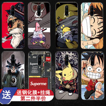 One plus 7pro mobile phone shell net red shaking tone personality creativity one plus seven all-bag anti-fall frosted male tide card cartoon Chinese wind leather kachu heat dissipation female cartoon with rope one plus seven pro soft