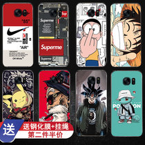 Samsung S7 mobile phone shell soft silicone gel S7edge mobile phone sleeve male all-bag anti-fall personality creative tide card female tennis red Samsung s seven frosted cartoon cartoon cartoon embossed with hanging rope for sending steel-chemical film