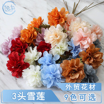 Simulation Fake Silk Bouquet 3 Heads Snowlotus Flower Arrangement Art Room Living-room Decoration Pendulum Wedding Shop Window Photography Photo