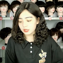 Full real hair wig womens long large wavy curls Full hand woven needle partial points realistic full headgear elegant temperament