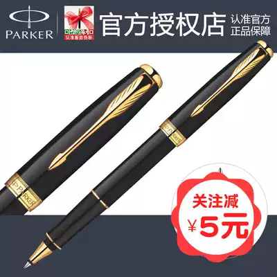 PARKER PARKER Zhuoer pure black Liya gold clip orb pen Metal signature pen Water-based ballpoint pen for office use
