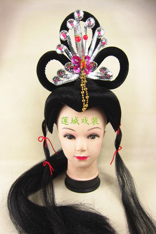 Drama ancient dress floral headwear denier head decorated with head decorated with wig ancient lady head decorated with positive crested accessories