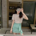 2020 Spring / Summer New sequin Top ngắn tay áo thun nữ Tide và High Waist Hip váy hai mảnh Set 