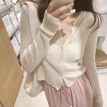 Knit Cardiovert 2022 Spring Autumn New Temperament Long Sleeve Soft Glutinous Jacket Slim Fit Slim Fit Loose Short Coat