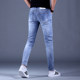 2024 2024 ຜູ້ຊາຍໃຫມ່ embroidered jeans ຜູ້ຊາຍ summer ຜູ້ຊາຍ pants ກາງເກງ floral slim ຕີນສູງຍີ່ຫໍ້ trendy