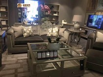 American three sofa art Morley impression sofa high gray fabric single sofa light luxury solid wood sofa