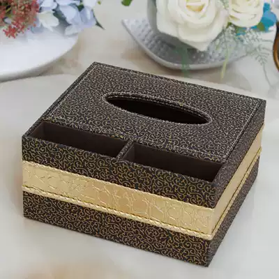 Leather tissue box light luxury leather pattern household leather tissue box creative star rectangular napkin sanitary paper box