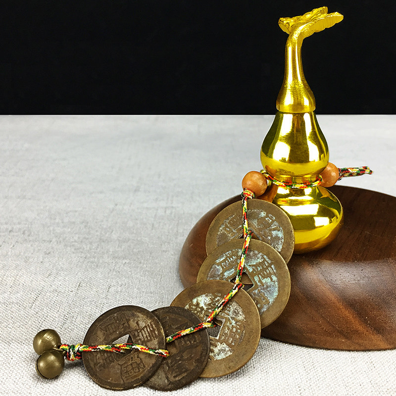 Brass Plinth Pendant Brass Gossip Five Emperors Money Bronze Money Home Living Room Genguan Pendant Mascot Gift Decorations