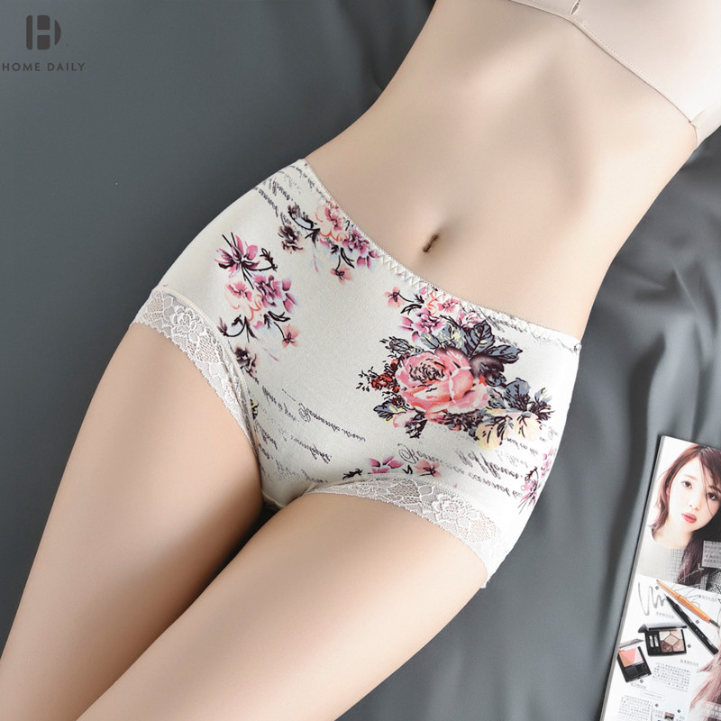 Mid-waist panties ladies cotton loose summer thin breathable lift hips without marks sexy plus-size cotton briefs toe