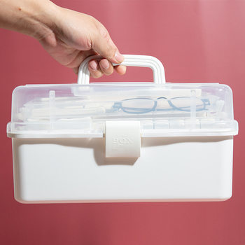 Art student toolbox for primary school students for first grade drawing box for three-layer folding painter manicure storage box