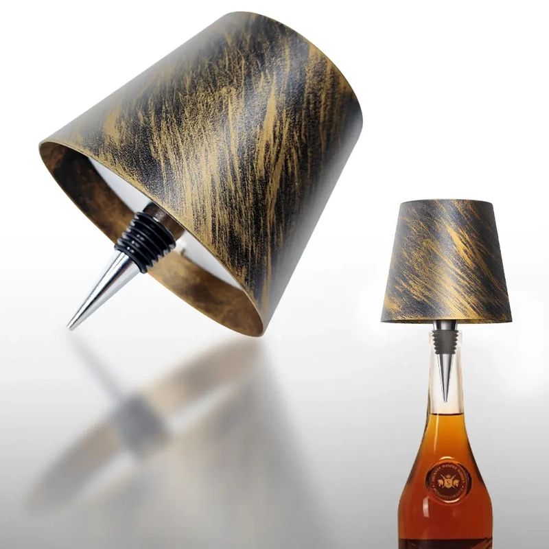 Pointed Plug-In Wine Bottle Light Rgb Three-Color Amazon Touch Atmosphere Light Rechargeable Atmosphere Table Lamp