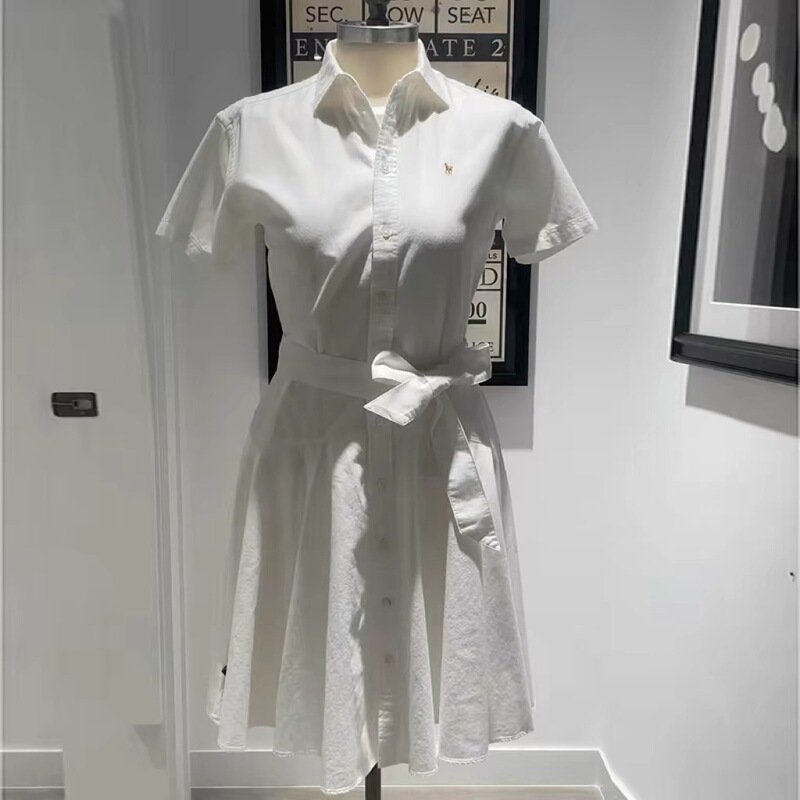 New Women's Casual Short-Sleeved Dress, Loose, Slimming and Versatile Mid-Length Skirt