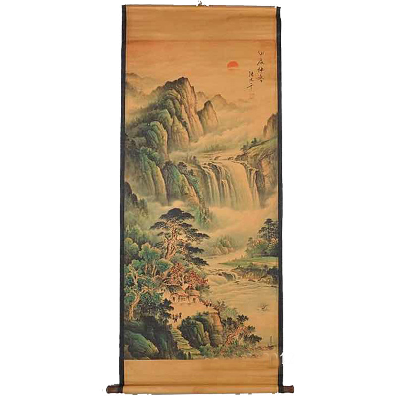 Landscape painting Dafen village character painting Guangdong rural folk old objects Shenzhen old goods market second-hand old character painting finished product