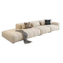 Pashaman fabric sofa small apartment Italian minimalist modern living room piano key cream style special-shaped straight sofa