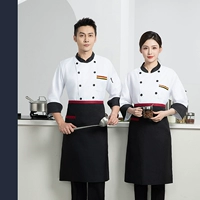 Белый черный -коллар с тремя длинными рукавами+фартук