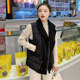 Down cotton vest women's short 2023 Korean version winter fur all-in-one vest lamb hair vest outer wear autumn vest