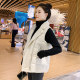 Down cotton vest women's short 2023 Korean version winter fur all-in-one vest lamb hair vest outer wear autumn vest