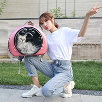 Large-capacity pet transparent skylight can carry cat bag to go out portable dog space capsule cat backpack