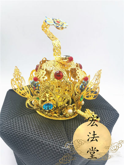 Taoist Supplies Taoist Hat Hexagonal Hat Lotus Crown Braided Hexagonal Hat Lotus Crown Taoist Instrument