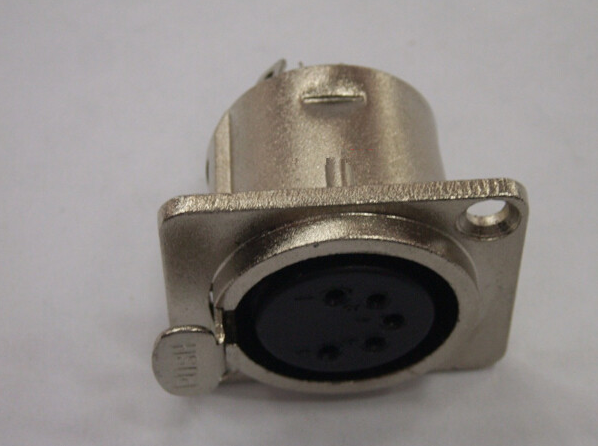 Square straight foot 5-core card dragon female seat 5-core XLR male seat microphone socket card dragon seat 5-core XLR female seat