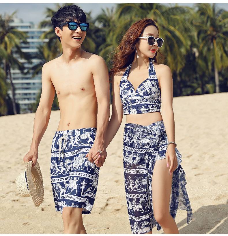 Cặp đôi đồ bơi cặp đôi phù hợp với bikini kỳ nghỉ bên bờ biển - Vài đồ bơi