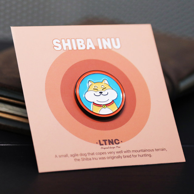 LTNC homemade ຕົ້ນສະບັບງາມຍີ່ປຸ່ນ Shiba Inu brooch ປ້າຍໂລຫະກາຕູນ ins trend SHIBA