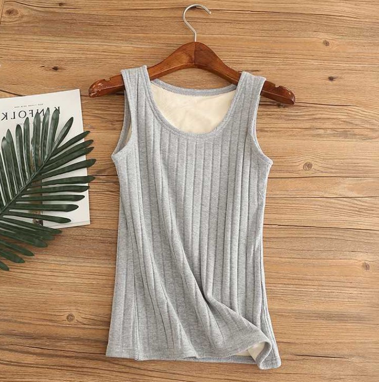 Mặc một chặt chẽ đồ lót bông cộng với nhung ấm vest bên trong mùa cận cảnh bottomshirt mùa đông dày girlgirls sinh viên thịt màu.