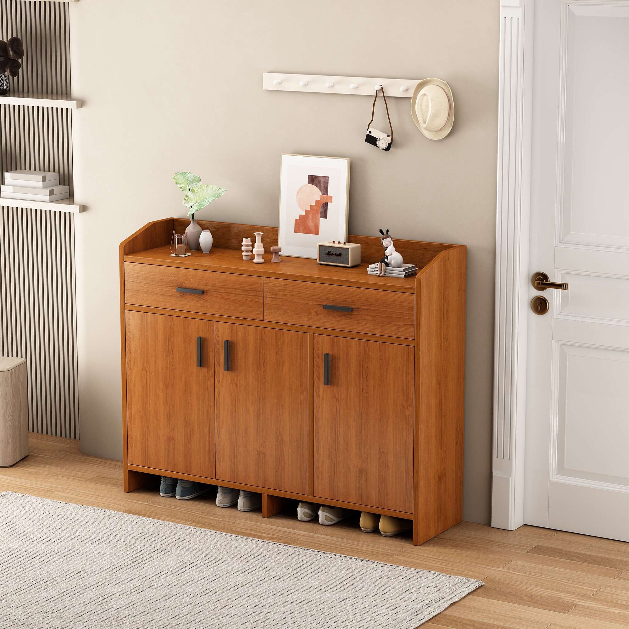 Shoe cabinet for home use, simple shoe rack at the entrance, large capacity storage tool for household use, multi-layer dust-proof dormitory, rental housing