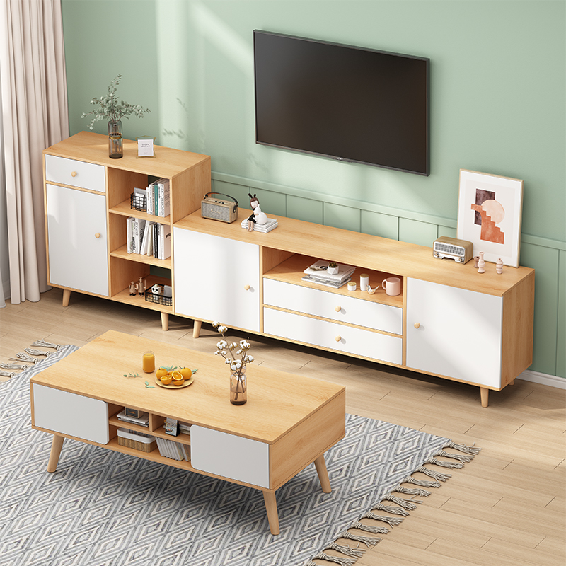 Nordic TV Cabinet Modern Minima Small Household Type Living Room Bedroom Simple Cabinet High Cabinet TV Cabinet Combo Wall Cabinet