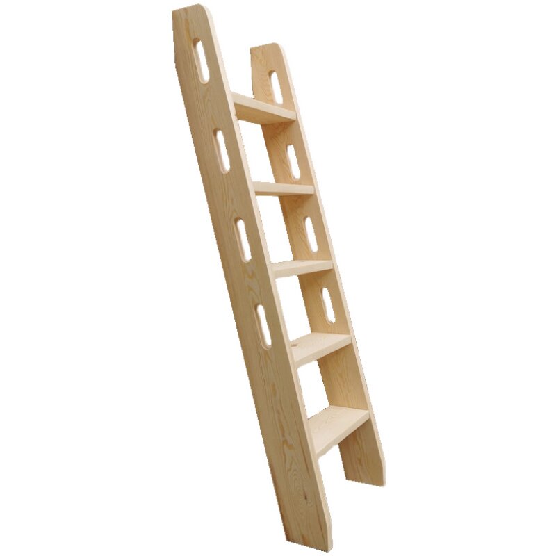 Mortise and tenon climbing step single word home indoor and outdoor thickened mobile solid wood straight ladder attic simple duplex staircase