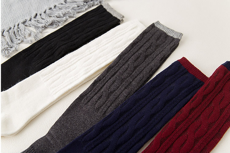 Vớ cao đến đầu gối bằng cotton cotton thỏ cashmere vớ mùa thu và mùa đông ấm vớ dày vớ len Phụ nữ Nhật Bản vớ tất chân