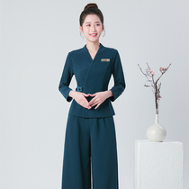 Beautician work clothes womens autumn and winter New pedicure bathing health club high-end technician temperament work clothes large size