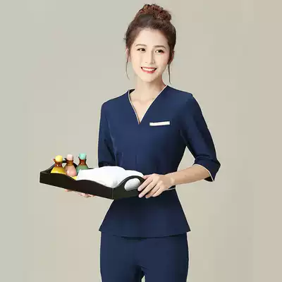 Autumn new beautician work clothes technician uniform women's suit foot bath beauty salon health skin Management Club uniform