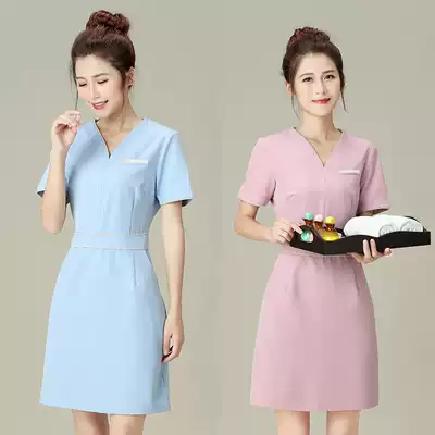 Summer new beautician overalls female dress Massage foot bath health club shop manager beauty salon technician clothes