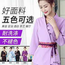 Autumn new beautician work clothes female high-end temperament massage foot bath health center technician uniform suit suit