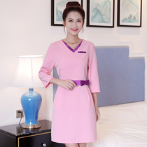 Summer beauty salon health massage shop technician work clothes New SPA Club pedicure beautician dress women