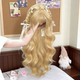 Lolita Style Long Curly Wig for Women, Sweet and Cute, Natural Big Waves, Jk Daily Wear, Off-White Full Head Wig