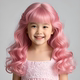 Rourou Princess Cosplay Children's Wig for Girls, Long Curly Hair, Fashionable, Sweet, Natural, Suitable for Daily Use, Photoshoots, and Performances, Full Head Wig