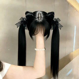 Lolita Sweet Natural Wig for Women, Long Hair with a Manga-Like Feel, Daily Use, Fluffy, Brightening, Korean-Style, Age-Reducing, Realistic Full Wig