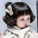 Children's wig with short curly hair, cute baby's daily sweet and cute natural bob hair performance photo modeling full headgear style
