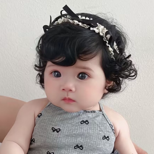 Children's Wig, Short Curly Hair, Sweet and Natural, Slightly Wavy, Playful and Comfortable, Bob Style, Everyday Fluffy, Realistic Full Wig