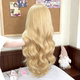 Lolita Style Long Curly Wig for Women, Sweet and Cute, Natural Big Waves, Jk Daily Wear, Off-White Full Head Wig