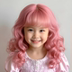 Rourou Princess Cosplay Children's Wig for Girls, Long Curly Hair, Fashionable, Sweet, Natural, Suitable for Daily Use, Photoshoots, and Performances, Full Head Wig