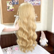 Lolita Style Long Curly Wig for Women, Sweet and Cute, Natural Big Waves, Jk Daily Wear, Off-White Full Head Wig